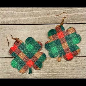 Faux Printed Leather Earrings